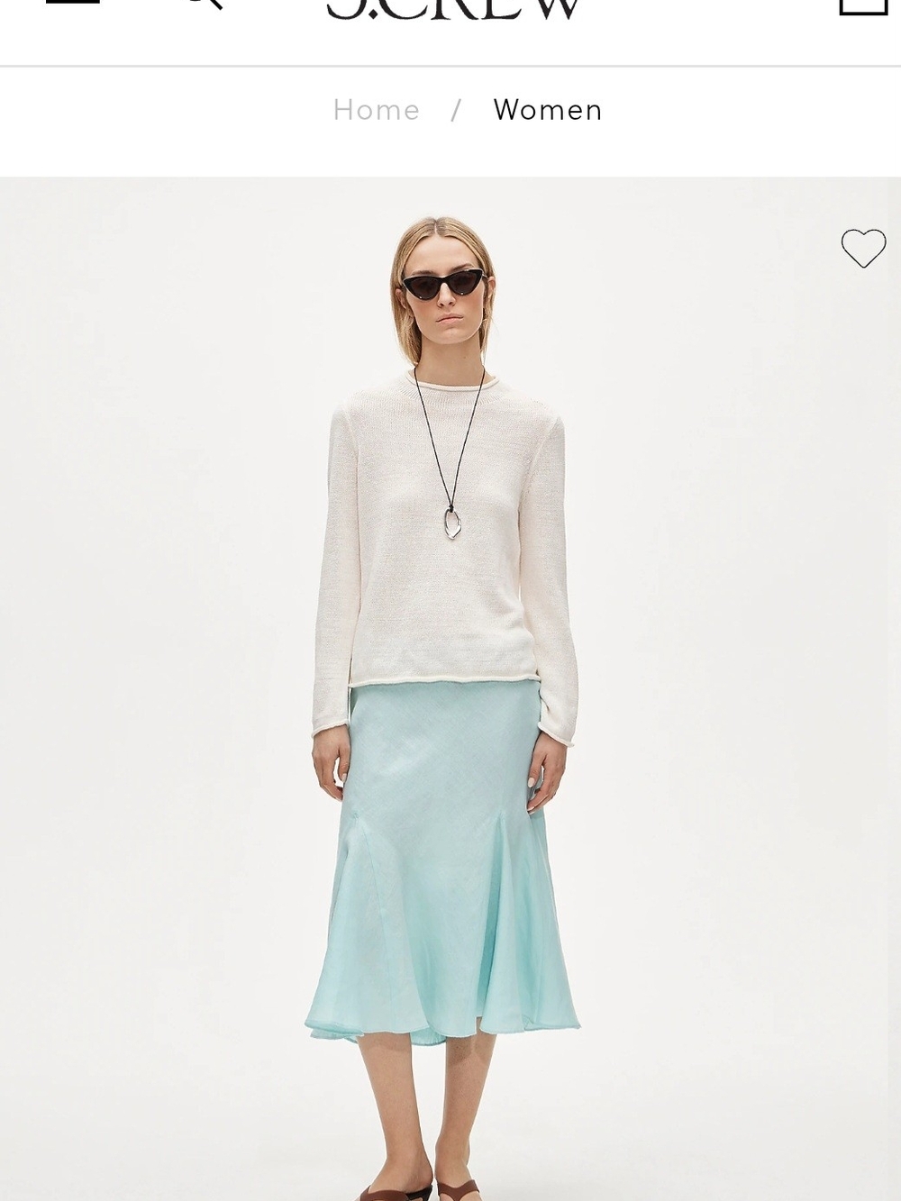 J. Crew Tall Gwyneth flounce-hem slip skirt in linen